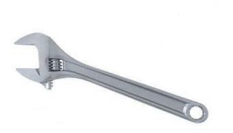 Wide short adjustable wrench